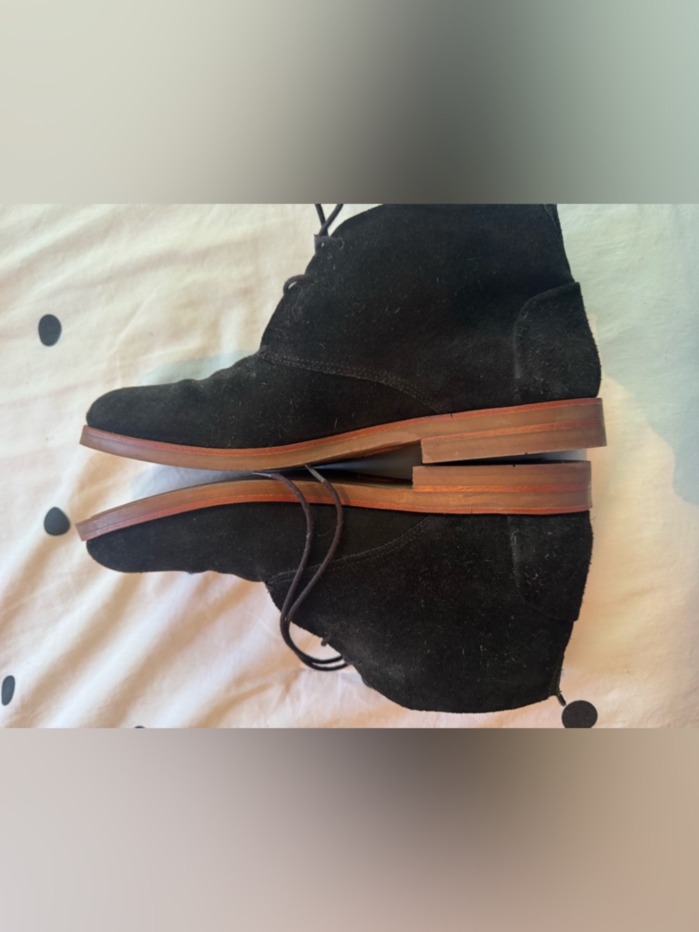 Black Suede Chukka Boots with Brown Edge Sole